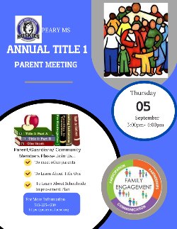 PLEASE JOIN US FOR OUR ANNUAL TITLE I MEETING!